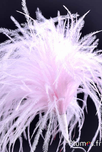 Pennacchio struzzo con anello - alt. 18-20 cm - rosa chiaro